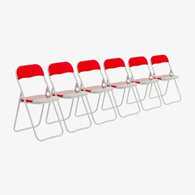 The Range Coloured Padded Folding Chairs - Pack of 6 - Red
