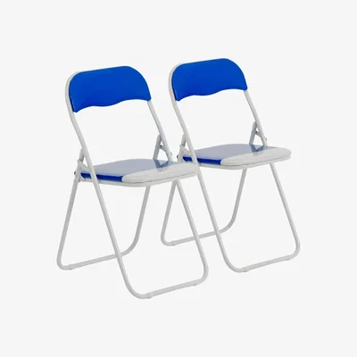 The Range Coloured Padded Folding Chairs - Pack of 2 - Blue