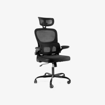 The Range Ergonomic Office Chair with Adjustable Armrest - Black