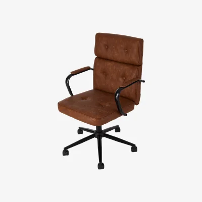 The Range High Back Swivel Office Chair with Adjustable Height - Brown