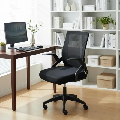 The Range Alivio Mesh Office Chair with Flip-Up Armrests  - Black