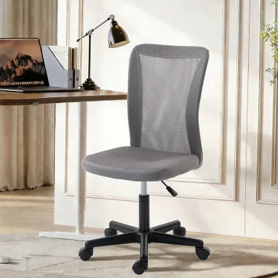 The Range Vinsetto Armless Office Chair, Swivel Desk Chair w/ Adjustable Height - Grey