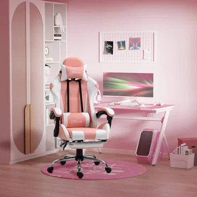 The Range Pink Racing Gaming Chair with Lumbar Support - Pink