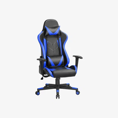 The Range Swivel Leather Gaming Chair with High Back - Blue