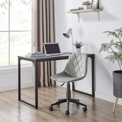 The Range Tessa Office Desk Chair With Black Legs - Grey