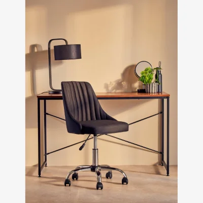 The Range Brent Ribbed Black And Chrome Home Office Chair - Black