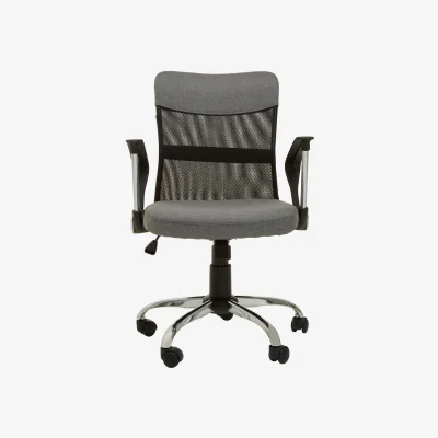 The Range Fenix Grey Home Office Chair With Chrome Arms - Grey