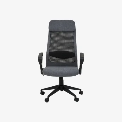 The Range Brent Black Mesh And Grey Fabric Home Office Chair - Grey