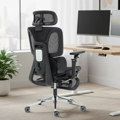The Range HOMCOM Ergonomic Office Chair with Lumbar Support 5D - Black