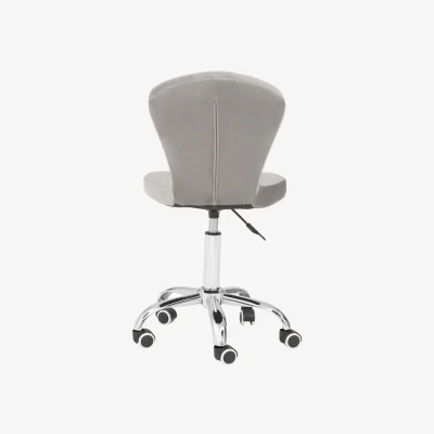 The Range Fayth Grey Velvet Buttoned Home Office Chair - Grey