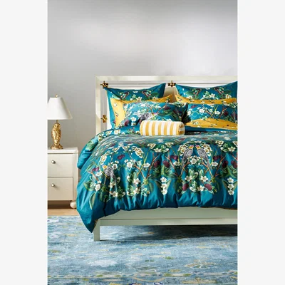 Anthropologie Maeve Organic Sateen Celine Duvet Cover