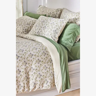 Anthropologie Ellie Cotton Floral Printed Woven Duvet Cover