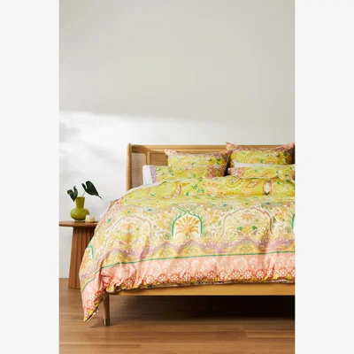 Anthropologie Iskra Organic Cotton Sateen Duvet Cover