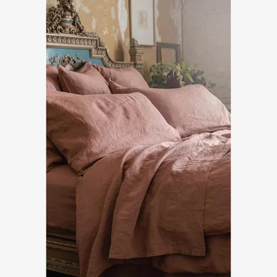Anthropologie Piglet In Bed Warm Clay Linen Duvet Cover