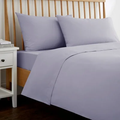 Dunelm Pure Cotton Plain Dye Duvet Cover Lilac