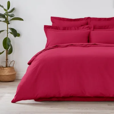 Dunelm Non Iron Plain Dye Duvet Cover Magenta