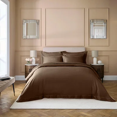 Dunelm Dorma Egyptian Cotton Sateen 800 Thread Count Duvet Cover Chocolate (Brown)