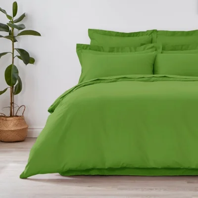 Dunelm Non Iron Plain Dye Duvet Cover Apple