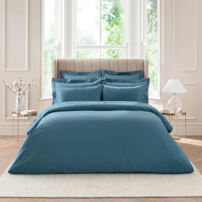 Dunelm Dorma 300 Thread Count 100% Cotton Sateen Dragonfly Teal Duvet Cover Green