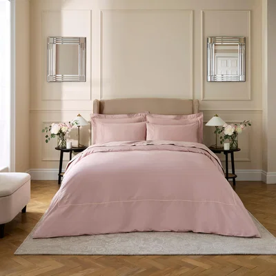 Dunelm Dorma Egyptian Cotton Sateen 1000 Thread Count Duvet Cover Pink