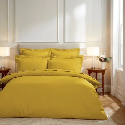 Dunelm Dorma 400 Thread Count Yellow Ochre Duvet Cover Yellow-Ochre