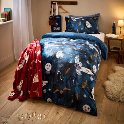 Dunelm Harry Potter Fleece Duvet Cover and Pillowcase Set Blue