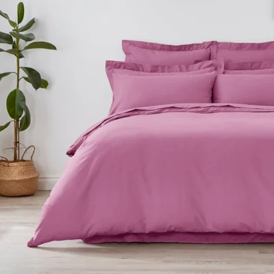 Dunelm Non Iron Plain Dye Duvet Cover Purple