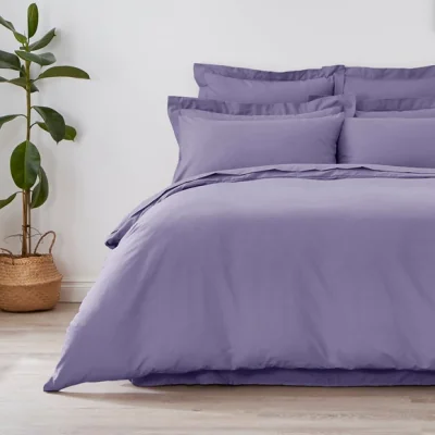 Dunelm Non Iron Plain Dye Duvet Cover Purple