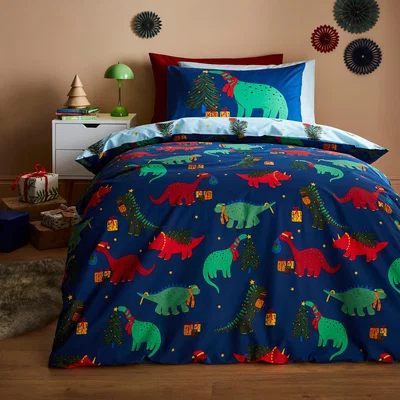 Dunelm Dino Boys Duvet Cover Set Blue