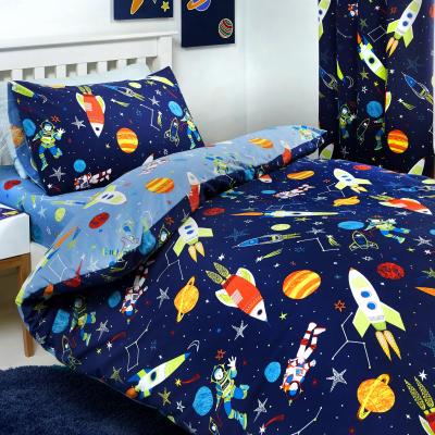 Dunelm Supersonic Glow in the Dark Duvet Cover & Pillowcase Set Blue