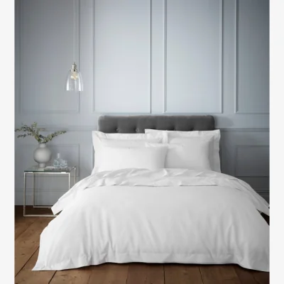 Dunelm Hotel 230 Thread Count Cotton Percale Duvet Cover White White