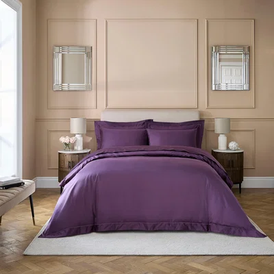 Dunelm Dorma Egyptian Cotton Sateen 800 Thread Count Duvet Cover Damson (Purple)