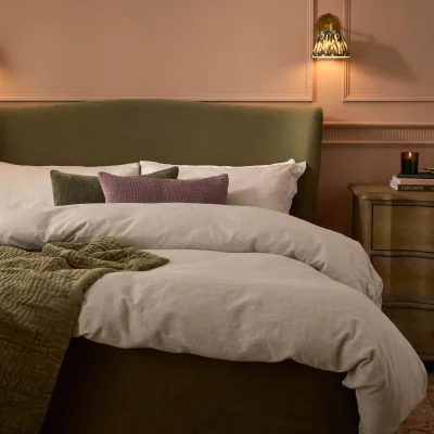 Feather & Black Amelie Duvet Cover, Double - Natural