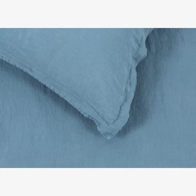 Heal's Heal's Washed Linen Dusky Blue Duvet Cover King