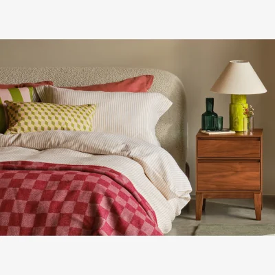 Heal's Heal's Washed Linen Blend Natural Stripe Duvet Cover King
