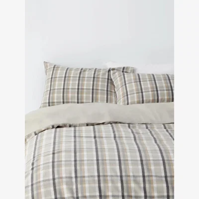 John Lewis John Lewis Rubin Brush Check Cotton Duvet Cover Set