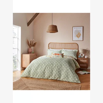John Lewis Scion Snowdrops Duvet Cover Set, Sage Green