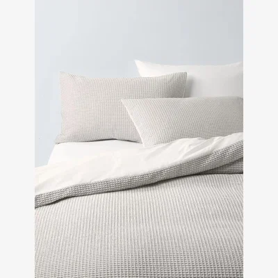 John Lewis John Lewis Two Tone Waffle Duvet Cover Set