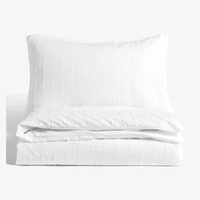 John Lewis John Lewis ANYDAY Woven Stripe Jacquard Duvet Cover Set
