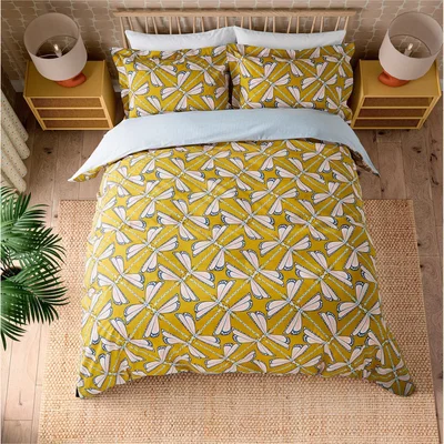 John Lewis Scion Moon Flights Duvet Cover Set, Mustard