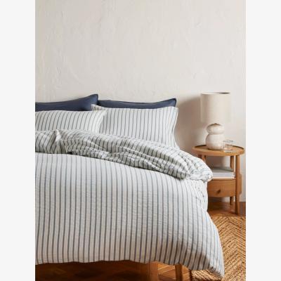 John Lewis John Lewis Pretty Stripe Duvet Cover Set, Blue/White