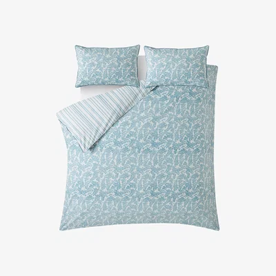 John Lewis Laura Ashley Cariad Spray Duvet Cover Set, Newport Blue