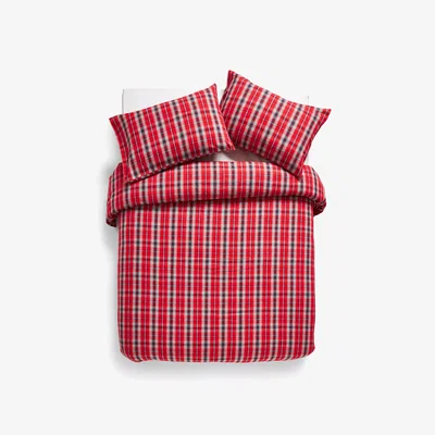 John Lewis John Lewis Festive Brush Check Cotton Duvet Cover Set