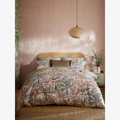 John Lewis Graham & Brown Jardin Botanico Reversible Cotton Duvet Cover Set, Soft Sage