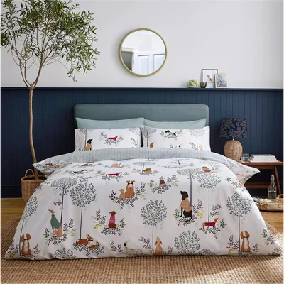 John Lewis Sara Miller Dapper Dogs Reversible Duvet Cover Set