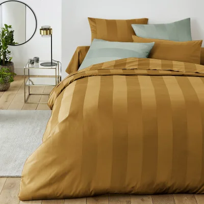 La Redoute Striped Cotton Satin 300 Thread Count Duvet Cover
