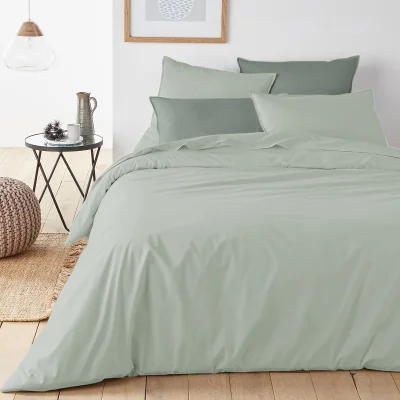 La Redoute Plain 100% Organic Cotton Percale 200 Thread Count Duvet Cover