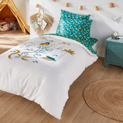 La Redoute Pirate Monkey Treasure Map Cotton Duvet Cover