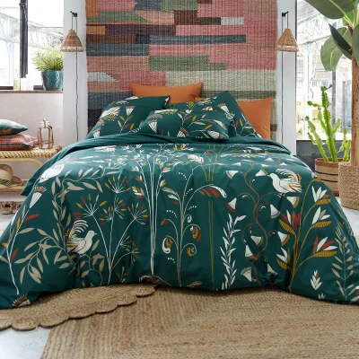 La Redoute Ichita Graphic Floral 100% Cotton Percale 200 Thread Count Duvet Cover