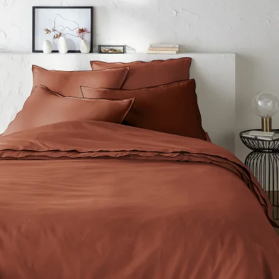 La Redoute Victor Plain Washed Cotton Satin 300 Thread Count Duvet Cover